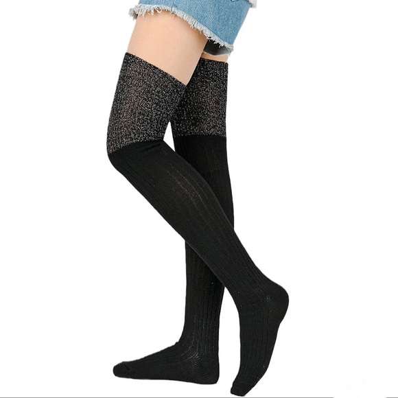 Sparkly over the knee knitted socks - Picture 1 of 9